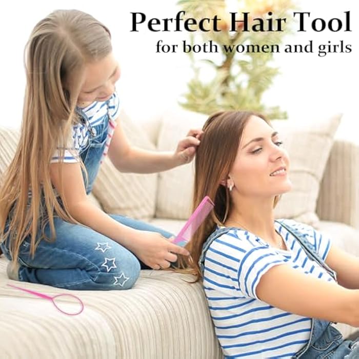 chenqi Hair Braiding Tool, Ponytail Holders, 3pcs Topsy Tool French Braid Loop Hair Tools for Ponytail Hair Looping Tool Hair Twister for Women Girl,Hair Styling Accessories Pink - Image 3
